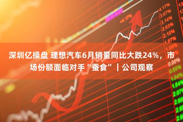 深圳亿操盘 理想汽车6月销量同比大跌24%，市场份额面临对手“蚕食”｜公司观察