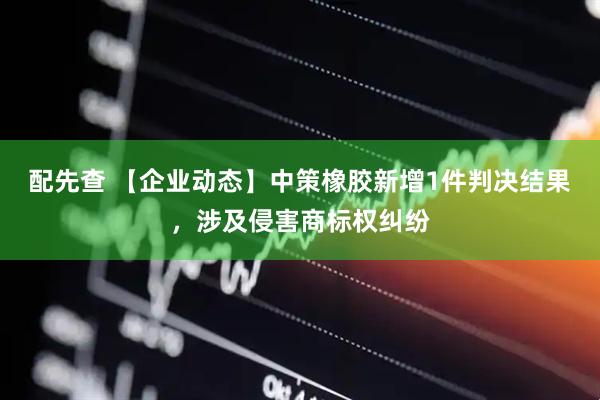 配先查 【企业动态】中策橡胶新增1件判决结果，涉及侵害商标权纠纷